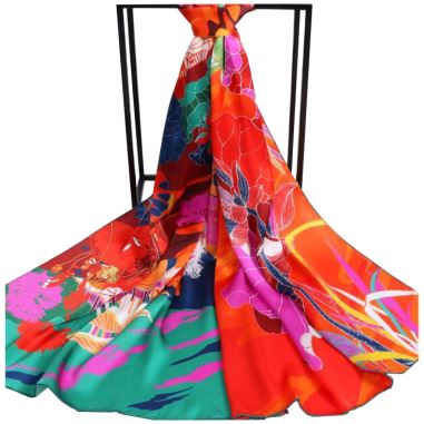 Digital Printing Oblong Silk Scarf