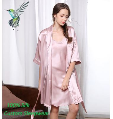 Custom Lady Silk Robe Silk Nightgown
