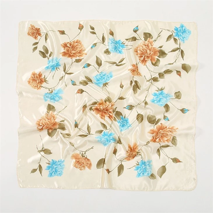 Custom Fashion Spring 12mm Digital Print Silk Satin Scarf
