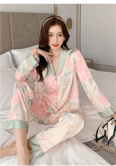 Custom New Silk Ins Style Home Wear Pyjamas för kvinnor