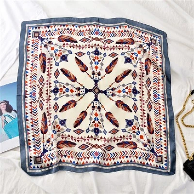 Silk Scarves Printing Service Designer Kvinnor Square Custom Silk Scarf